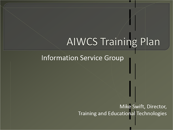 training plan briefing